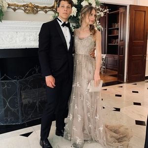 Beige Whimsical Prom Dress